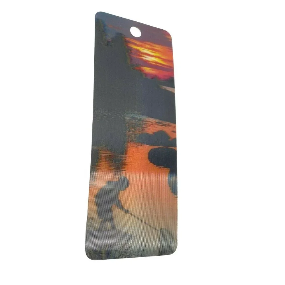 3-D Lenticular Bookmark Boy Child Fishing Georgian‎ Georgia Sunset Plastic 3D